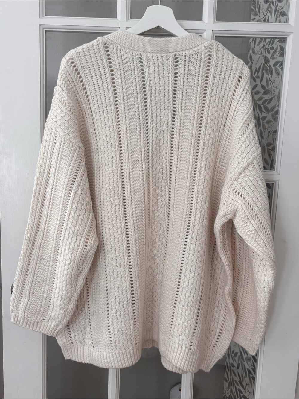FUTURE COLLECTIVE Oversized Chunky Cardigan Sweater w/ Faux Pearl Accents Sz XX - Picture 8 of 12